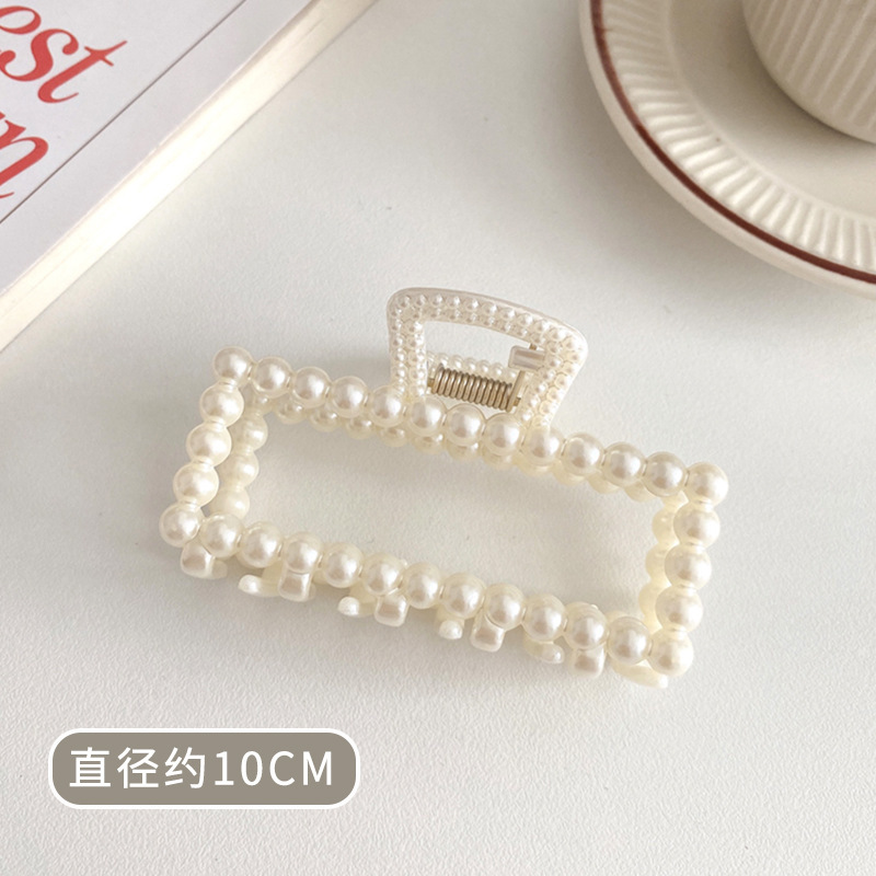 Tocado con clip cuadrado de Maillard, elegante coreano francés, retro, clip de tiburón, red, temperamento rojo, pinza para el cabello, accesorios para el cabello