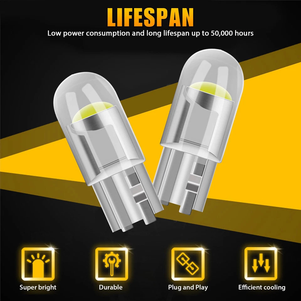 Lámpara de ancho t10 12v lámpara de matrícula cob brillante w5w una lámpara de lectura lámpara de cola de automóvil reformada lámpara led