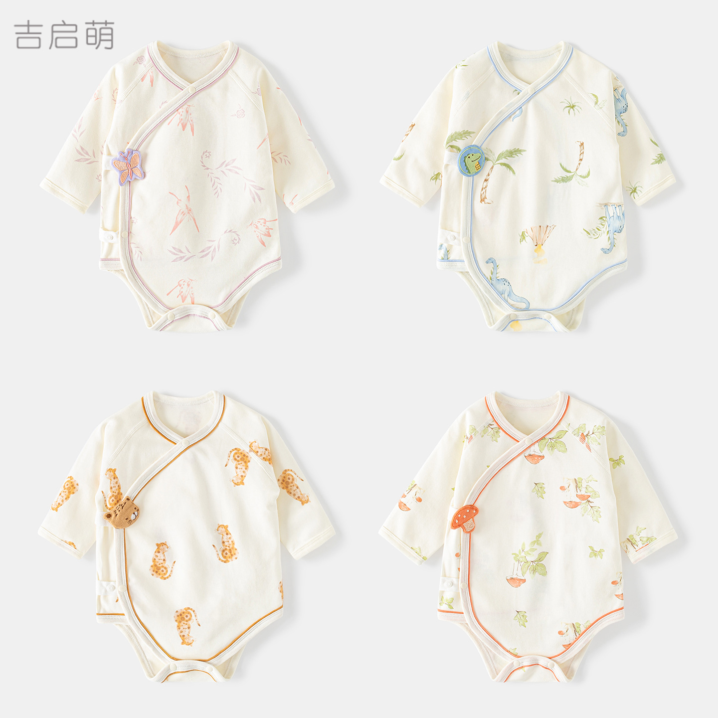 Uniforme de bebé primavera y otoño luna llena de algodón para hombres y mujeres delgado monje triángulo chaqueta de caballo ropa recién nacida ropa de bebé