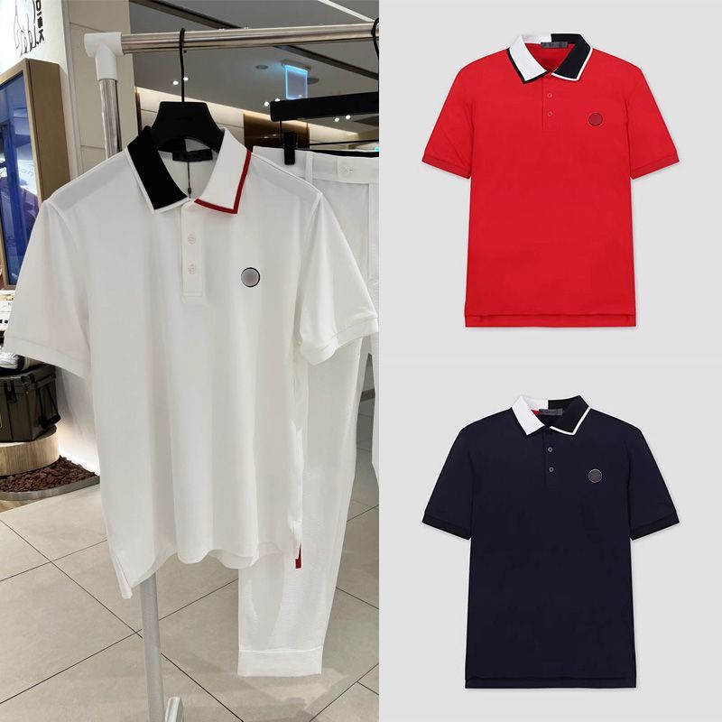 Korean Golf Summer New Men's Stylish Slim-Fit Fashionable Sports Short-Sleeve Top with a Unique Collar, Breathable and Trendy