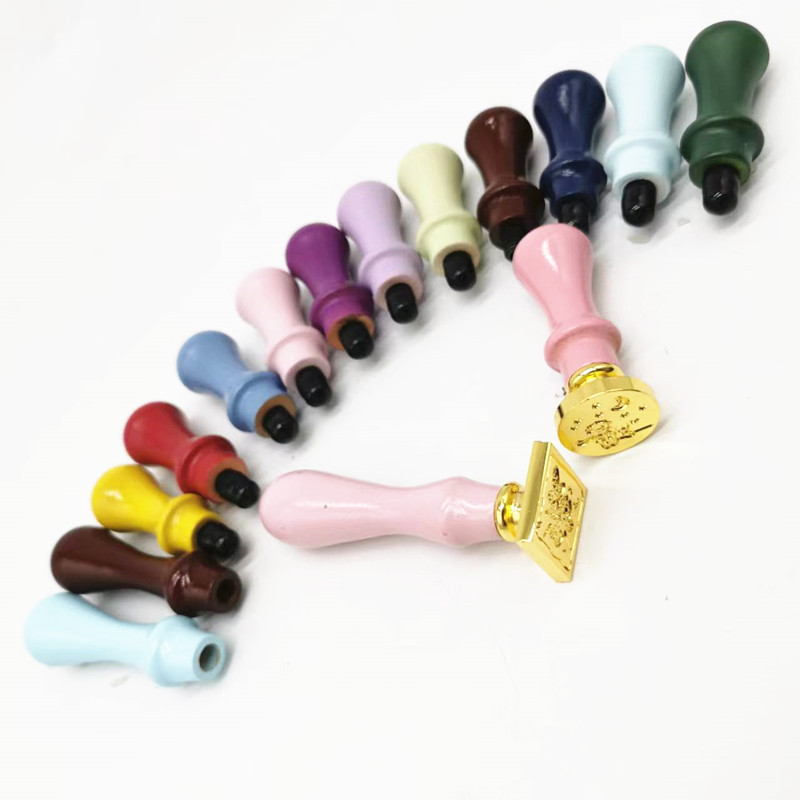 Fire paint seal wooden handle fire paint furnace solid wood stove set tool retro envelope fire paint wax particle spoon