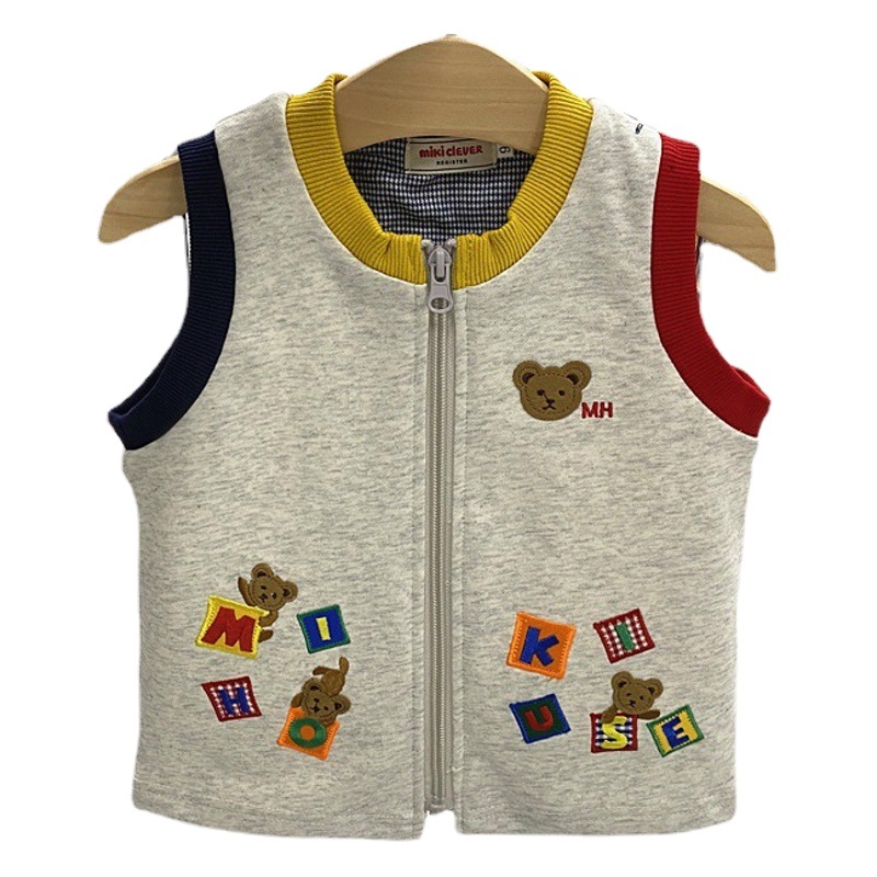 Chaleco de los niños de primavera y otoño nuevo japonés oso superior niños y niñas cremallera chaleco desgaste exterior 2617