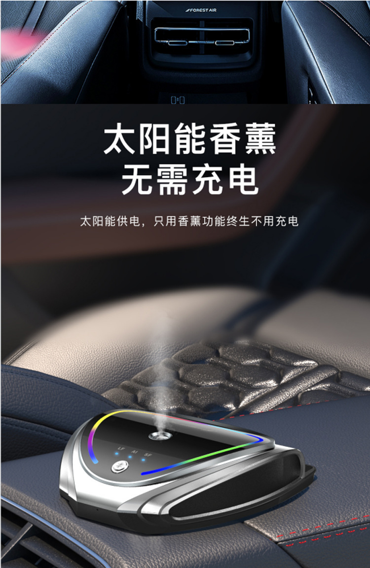 Car Aromatherapy Women's Smart Solar Charging Hidden Parking Number Plate Music Light Ornament Gift Customization