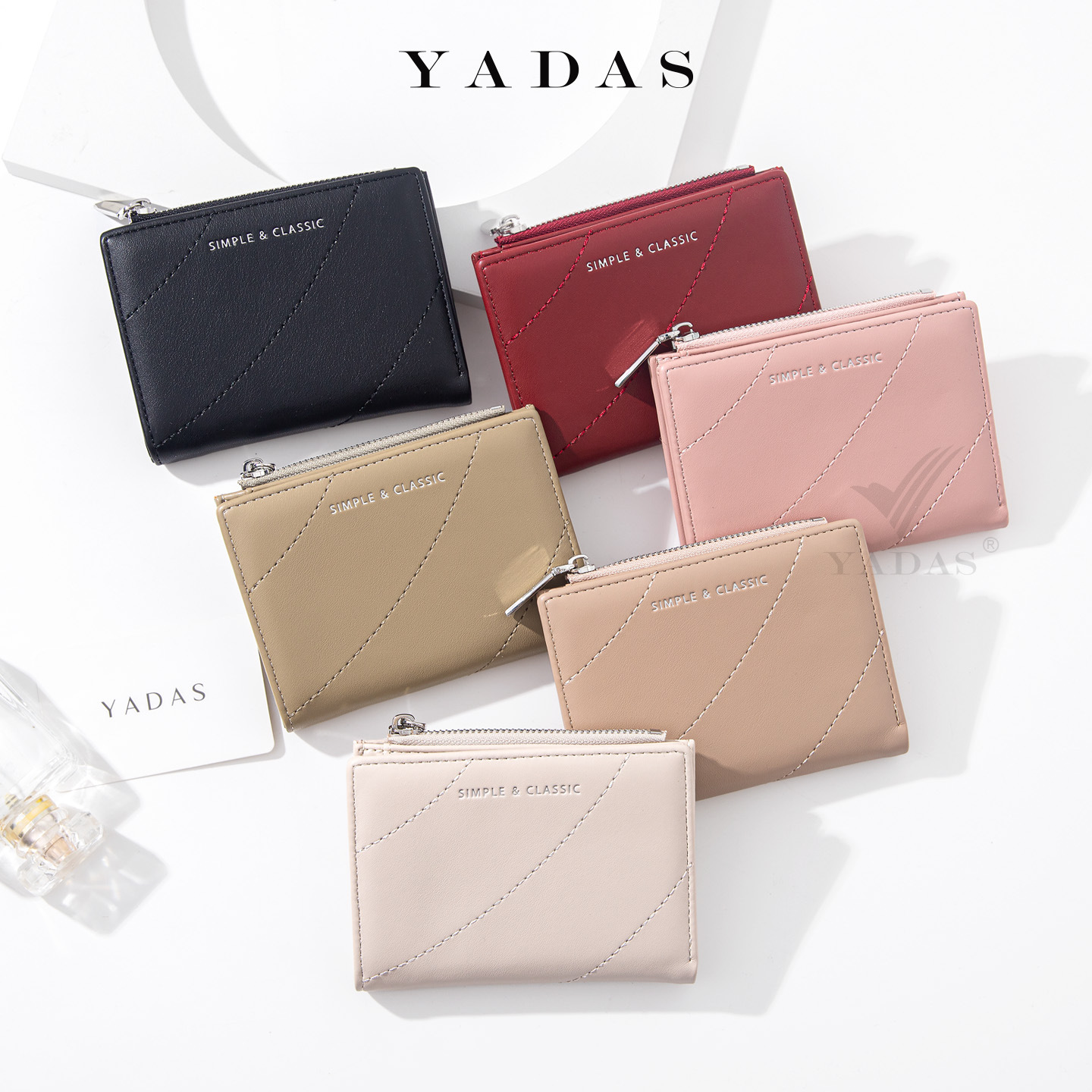 Cartera de moda alta, billetera corta, bolso de cambio, bolso compacto, una gran capacidad para colocar tarjetas bancarias.