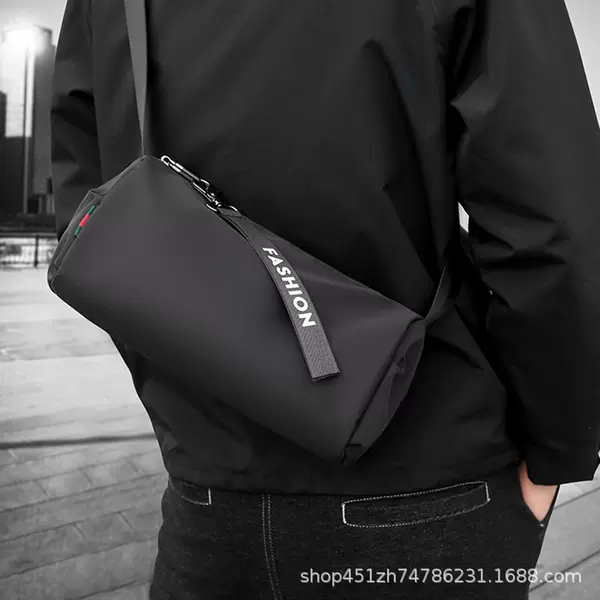Summer Lightweight Cylindrical Bag, Waterproof Crossbody Bag, Fitness Bag, Men's Dry and Wet Separation Sports Bag, Large Capacity Shoulder Bag