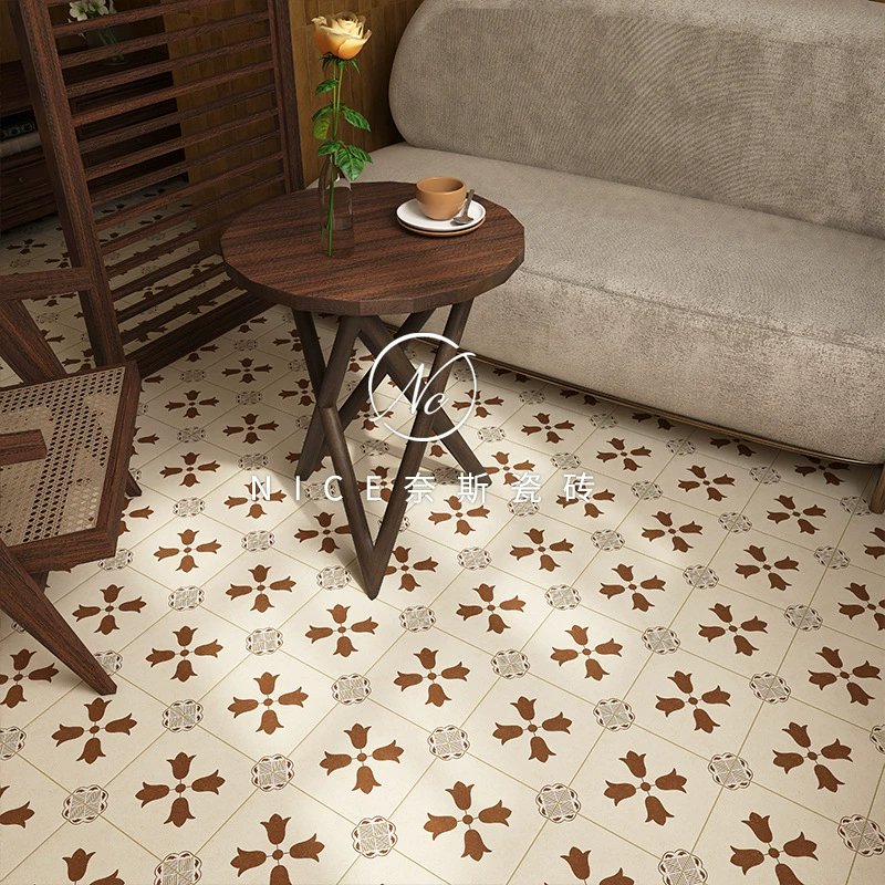 Красивая ретро маленькая плитка для балкона, кухонная настенная плитка, плитка для ванной комнаты в стиле Наньян, кафе, магазин чая с молоком, напольная плитка