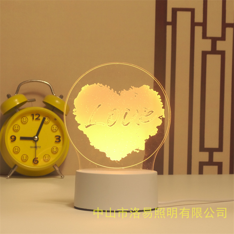 3D lámpara de noche acrílica atmósfera regalos de cabecera atmósfera lámpara de evento regalos al por mayor DIY lámpara de escritorio ideas de Navidad