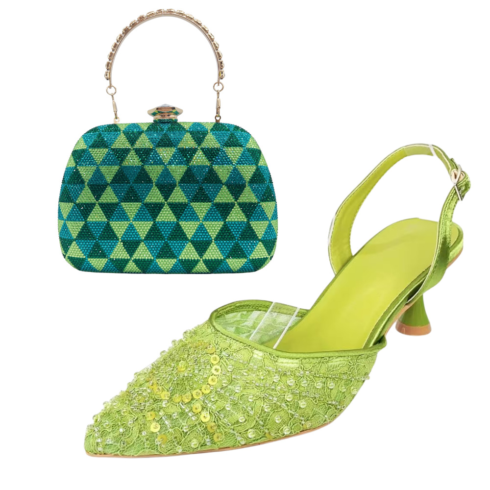 Zapatos estilo italiano para la cena de encaje sandalias de tacón fino para mujeres de verano con punta de diamante zapatos