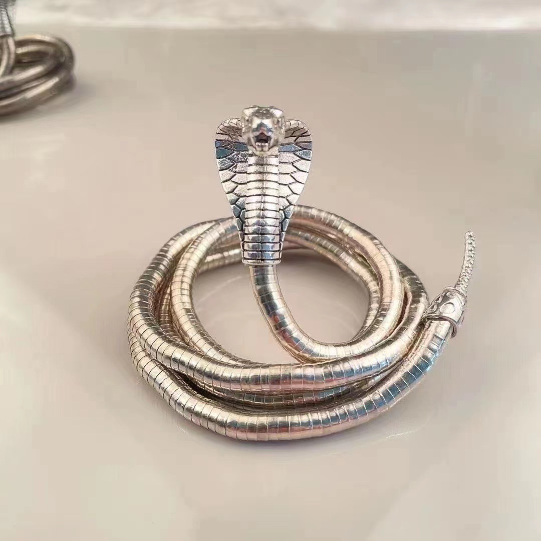 Nuevo producto transfronterizo, cadena de hueso de serpiente para mujer, collar con diseño versátil, collar del Año de la Serpiente, collar con forma de serpiente de alta gama de estilo minimalista