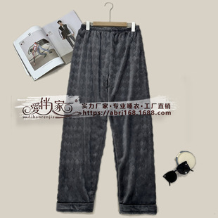 Coral velvet flannel demi-season insulated keep warm trousers for leisure, plus size, increased thickness, suitable for outdoor wear