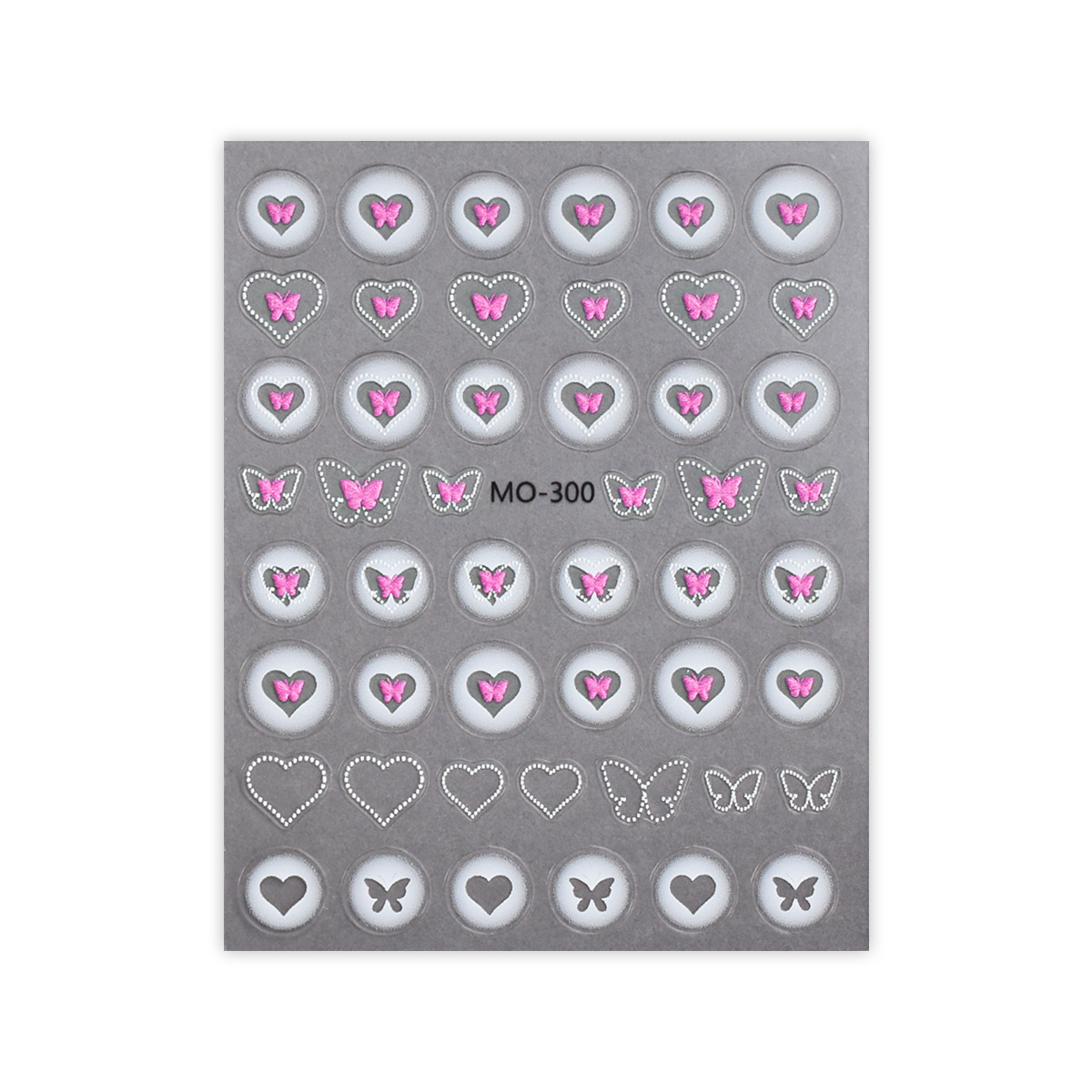 Pegatinas de mariposa en relieve huecas para uñas Pegatinas de lazo de estrella pentagonal de perla de amor Pegatinas de uñas pintadas