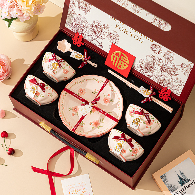 Tazos de cerámica de alto valor japonés, regalos de boda, platos de alta calidad, conjuntos de platos de cerámica, cajas de boda, conjuntos de platos de cerámica image 1