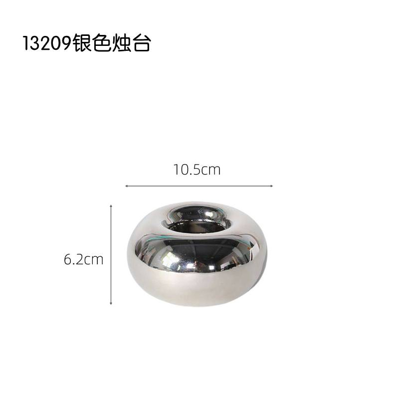 Luz moderna de lujo plata cerámica candelero decoración hogar dormitorio boda romántica mesa comedor ins estilo suave Decoración