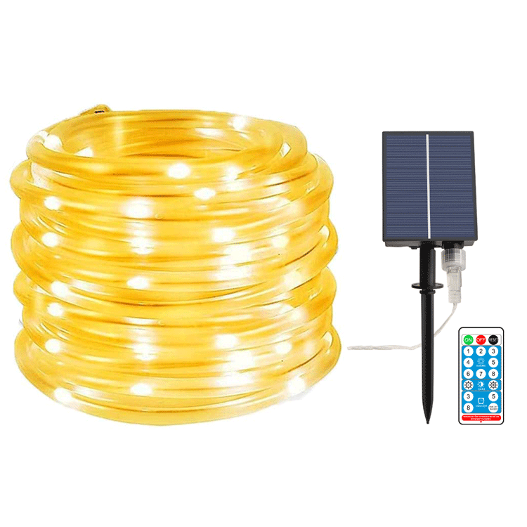 户外IP65遥控太阳能管子灯圣诞节日装饰套管铜线灯串|ms