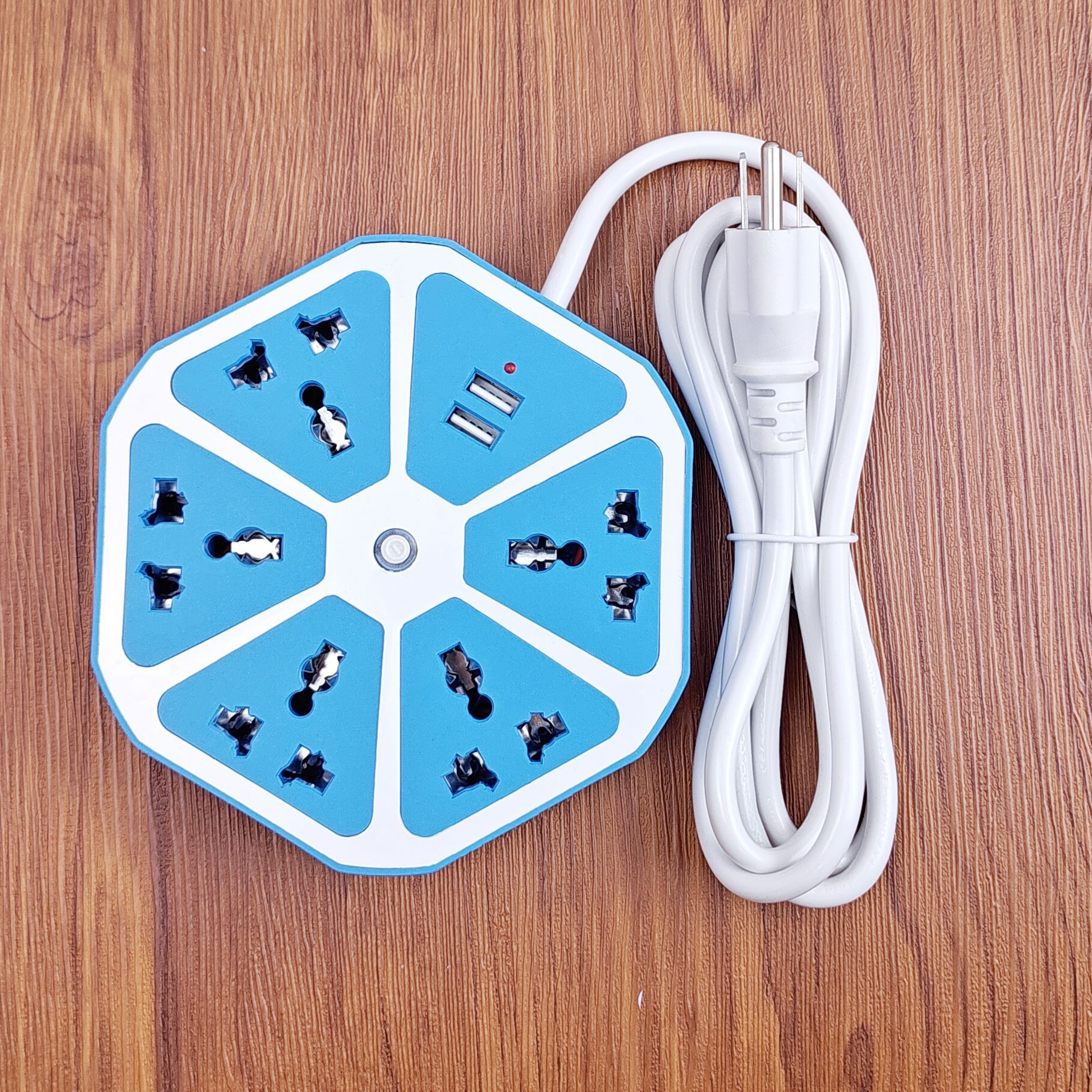 Creativa flor de ciruela USB caja de cartón de agujero universal con enchufe de cable fruta hexagonal redondo enchufe de fila africana al por mayor placa de enchufe