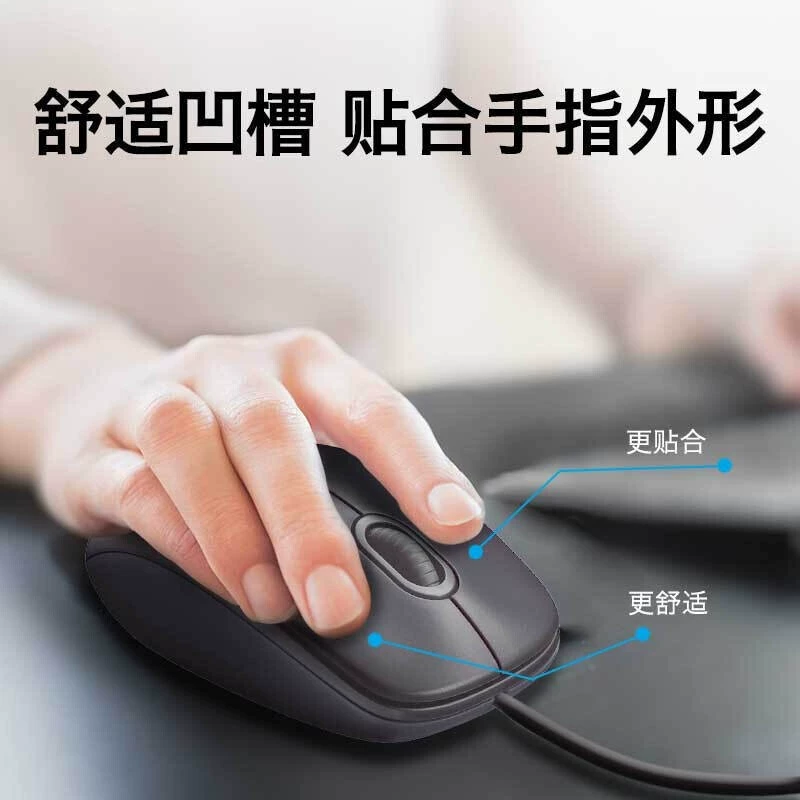 Проводная оптическая мышь Logitech M90 для компьютера и ноутбука, для дома, универсальная симметричная для правой и левой руки