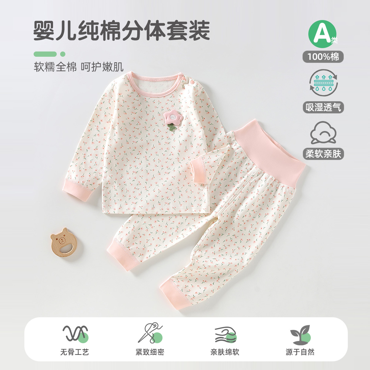 Baby Autumn Clothing Set Pure Cotton Autumn Children's Home Wear Autumn and Winter Boys' Thermal Underwear Girls' Autumn Pants
