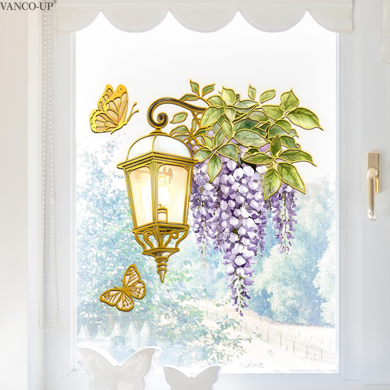 Ca20101 Flower Lantern Butterfly Decorative Window Sticker Bedroom Bathroom Living Room Window Home Decoration Self-Adhesive Wall Sticker Ca20101 Flower Lantern Butterfly Decorative Window Sticker Bedroom Bathroom Living Room Window Home Decoration Self-Adhesive Wall Sticker