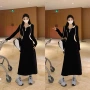 秋季连帽长袖大码连衣裙
