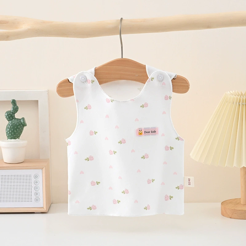 Детский жилет без рукавов с пряжкой на плечах, без костей, жилет с половиной спинки для новорожденных, 0-3-6 месяцев