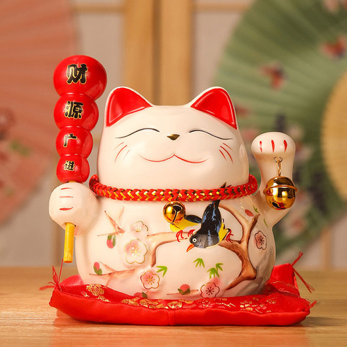 Lucky Cat Ceramic Piggy Bank Shop Opening Creative Gifts Home Living Room Japanese Lucky Cat Ceramic Small Ornaments
