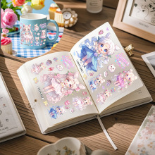 批发 随心配高颜值花仙子手账贴纸 手机文具盒墙壁冰箱系列装饰贴