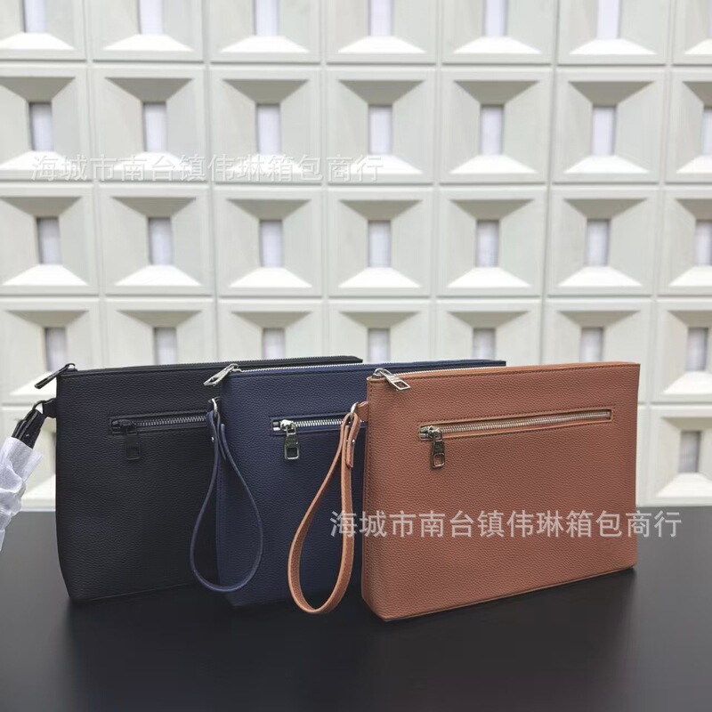 L Brand's New Men's Genuine Leather Clutch Bag for Commuting, Exclusively for Foreign Trade, Cross-Border Fashion, with Gift Box, New Leather Model L Brand's New Men's Genuine Leather Clutch Bag for Commuting, Exclusively for Foreign Trade, Cross-Border Fashion, with Gift Box, New Leather Model