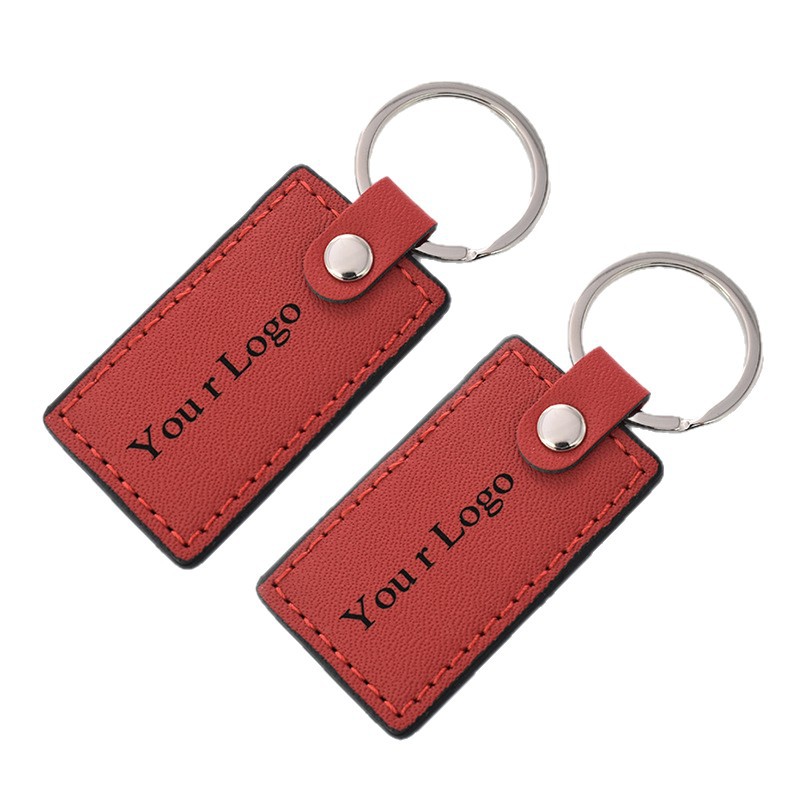 Amazon venta caliente PU cuero llavero simple negocio creativo PU cuero llavero accesorios de automóvil