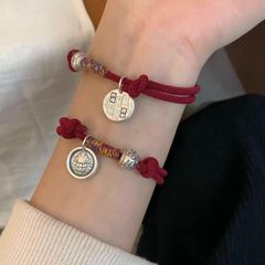 招財納福ザキラム紅縄ブレスレット999足銀輸送平安カップルプレゼントレトロ国潮小衆