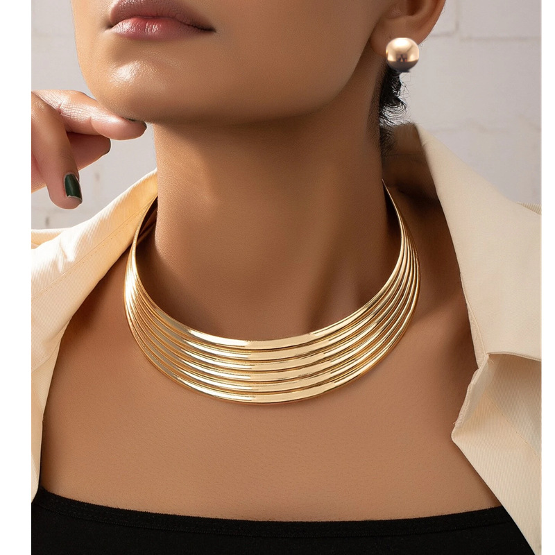 Collar metálico exagerado estilo europeo y americano gargantilla transfronteriza exclusiva para Amazon