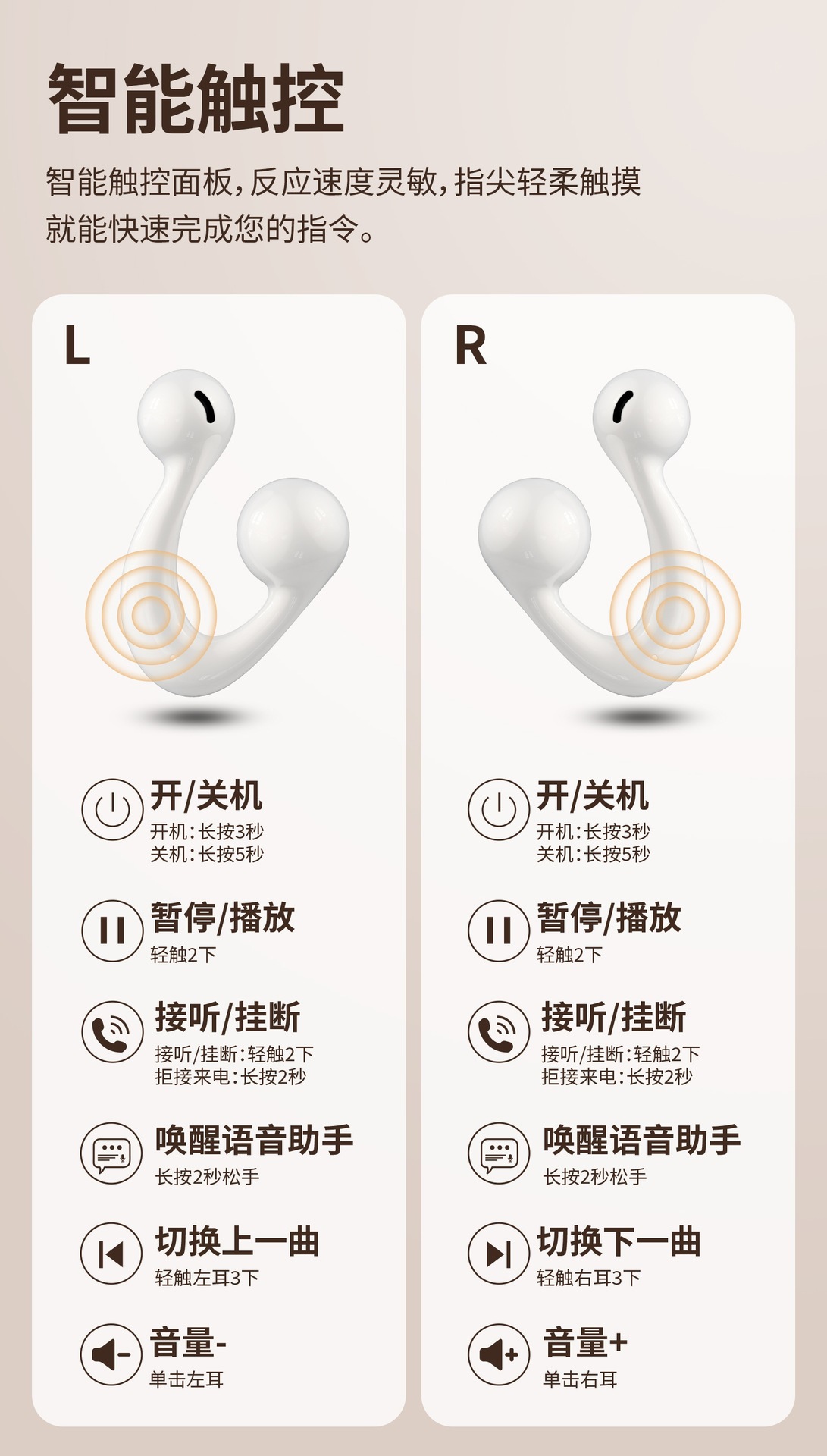 跨境热卖6.0耳夹式话务直播精致超长续航无线降噪运动蓝牙耳机