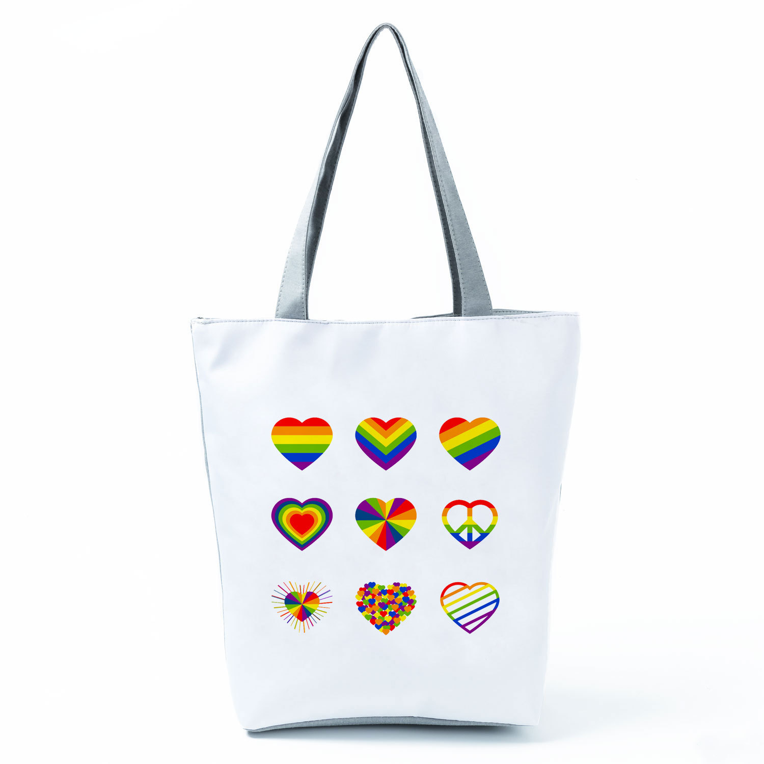 Title 15, Borsa a tracolla casual con stampa Rainbow Engl...