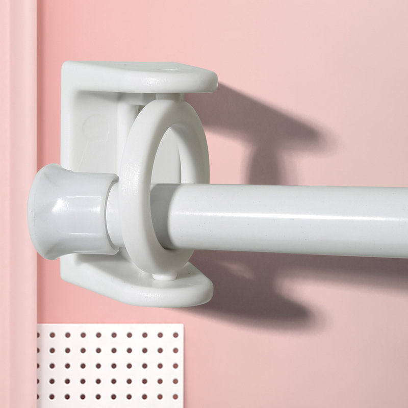Telescopic Rod Hook Curtain Rod Holder Punch-Free Sticky Hook Steerable Ring Curtain Adhesive Rotating Nail-Free