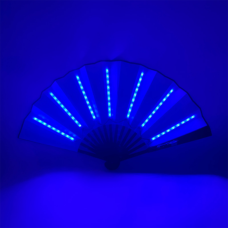 8-pulgadas luminoso ventilador luminoso colorido LED luminoso plegable ventilador bar discoteca fiesta escenario atmósfera props