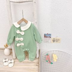 新生嬰兒連體衣春秋ins童裝服裝女寶寶超洋氣衣服長袖春裝哈衣秋