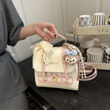 学生上课质感学院风双肩背包女清新洋气个性气质百搭休闲双肩包