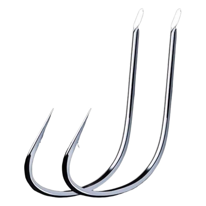 Maruyo Flat-Head Fish Hook with Barbs, Crooked Mouth, Thin Hook for Crucian Carp, White Fish, Black Sea Bream, Bass, Sea Black Pit Traditional Fishing