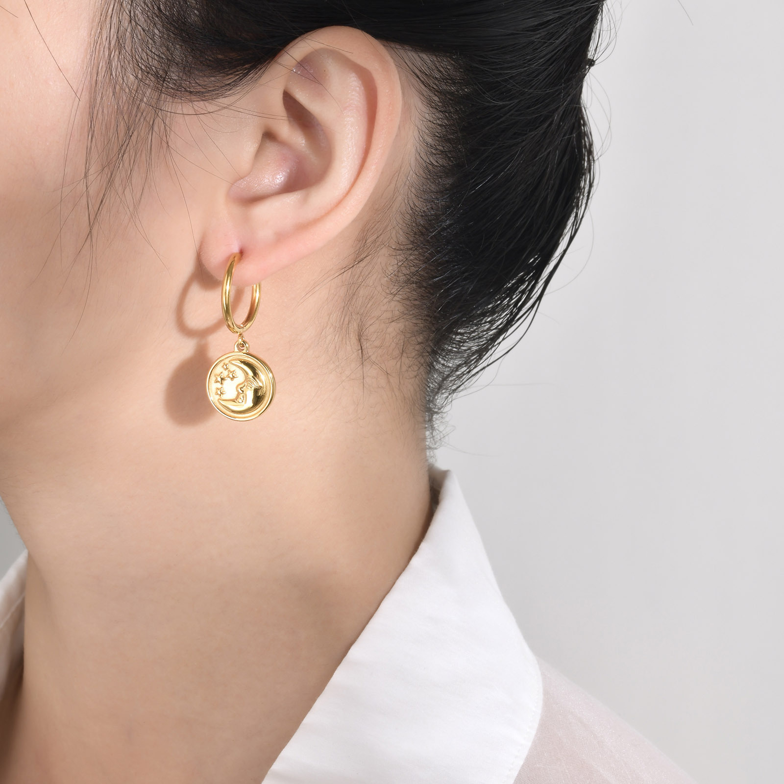 Simple Style Tortoise Round Dragonfly Stainless Steel Plating Drop Earrings 1 Pair