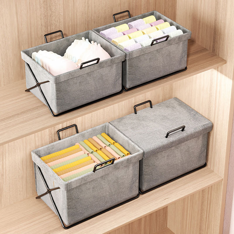 Dormitorio armario cesta de almacenamiento hogar cajón de tela plegable cesta de almacenamiento ropa interior pantalones ropa plegable caja de almacenamiento