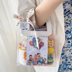 高檔透明手提袋禮品袋子高級感pvc結婚伴手禮袋塑料口紅包裝盒小