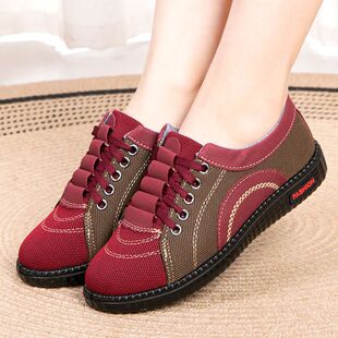 Authentic Old Beijing Cloth Shoes for Women, Spring & Fall Mom Shoes, Lightweight Non-Slip Flats Shoes, Comfortable Soft-Soled Casual Soft-Soled Shoes