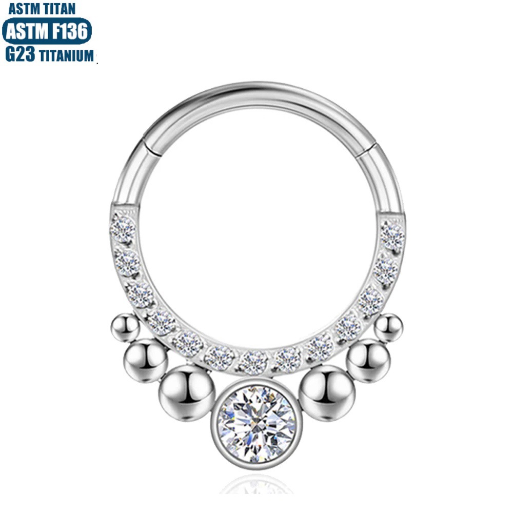 Silver pointed spike labret stud material detail