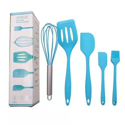 Silicone kitchen utensil set scraper 5-piece baking kitchen utensil complete set shovel silicone spatula oil brush egg beater cooking spoon spatula