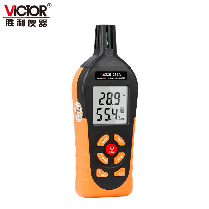 胜利VC231A电子数显式温湿度测试仪工业手持式温湿度计