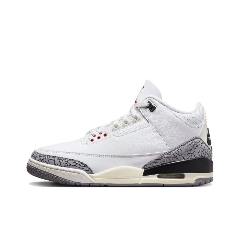Putian Shoes Aj3 Hiroshi Fujiwara Men's and Women's Actual Game Basketball Shoes Mid-Top White Cement Cushioning Anti-Torsion Lightweight Collaboration