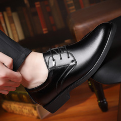 Men's shoes with built-in height increase, formal and casual single shoes for men, extra large and extra small sizes, fashionable and versatile leather shoes.