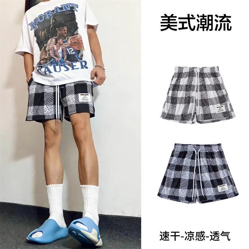 American-Style Trendy Leopard Print Shorts for Men, Knee-Length, Loose Casual Shorts, Summer Quick-Dry Breathable Running Basketball Shorts