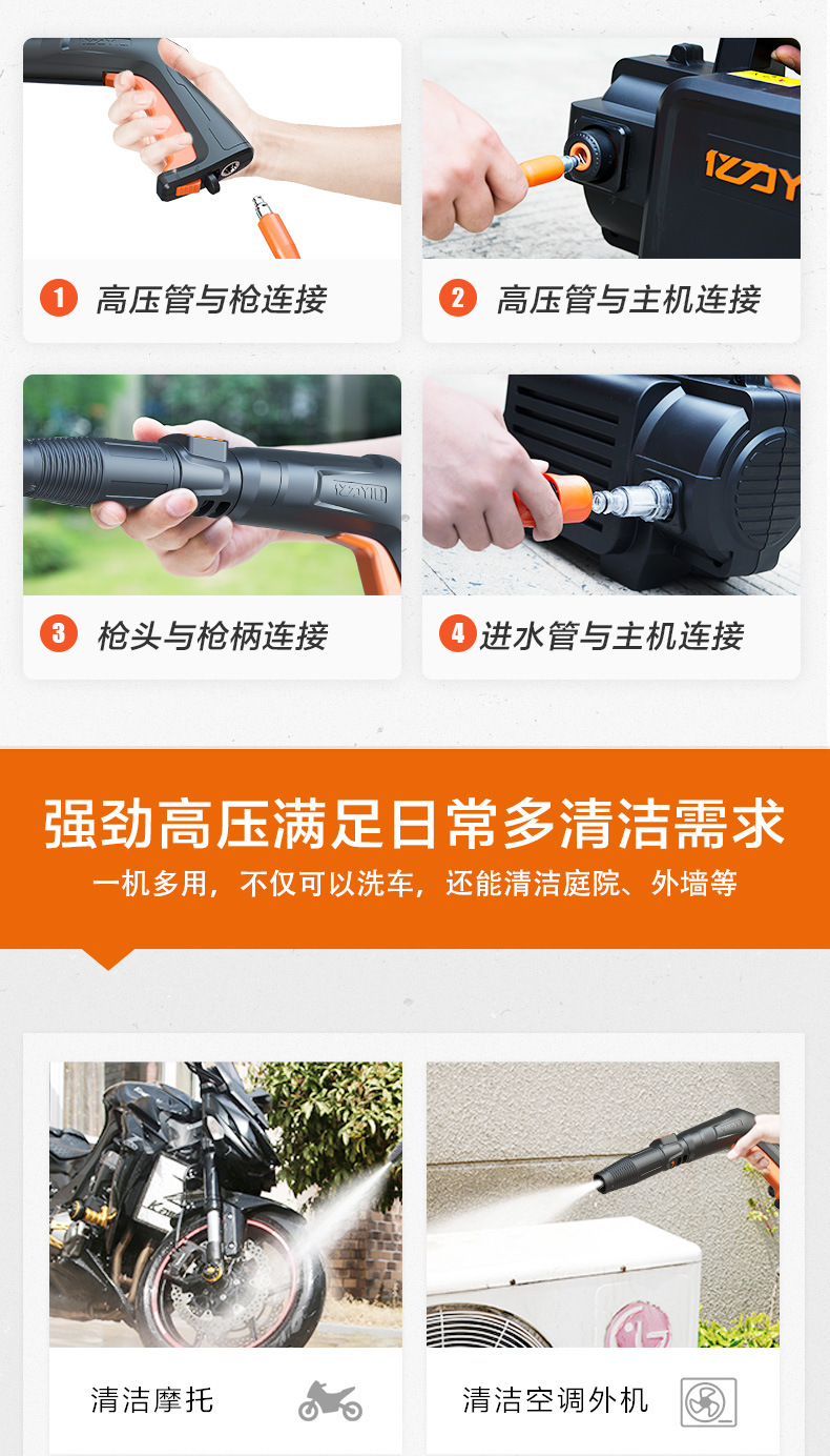 Yili Black Knight 4350 High Pressure Car Washer 220v Portable