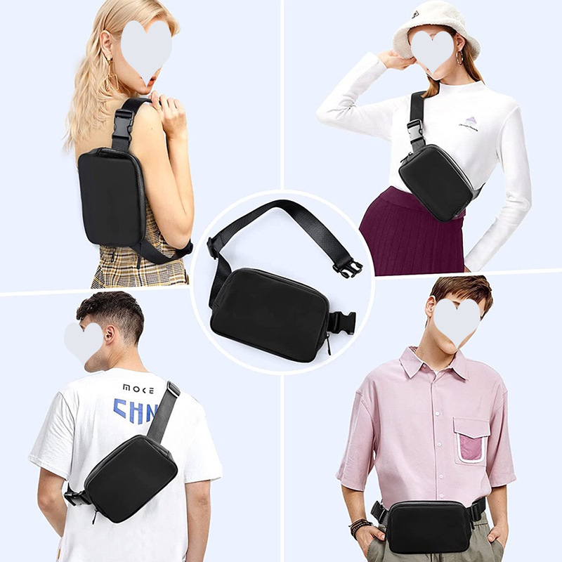 Cross-Border Wholesale Casual Waist Bag, Same Style for Men and Women, Outdoor Sports Waterproof Running Crossbody Phone Bag, Fitness Chest Bag