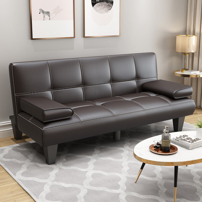 Sofá cama, simple, plegable, multifuncional, muebles de oficina, apartamento pequeño, sala de estar, tela, sofá perezoso, madera maciza